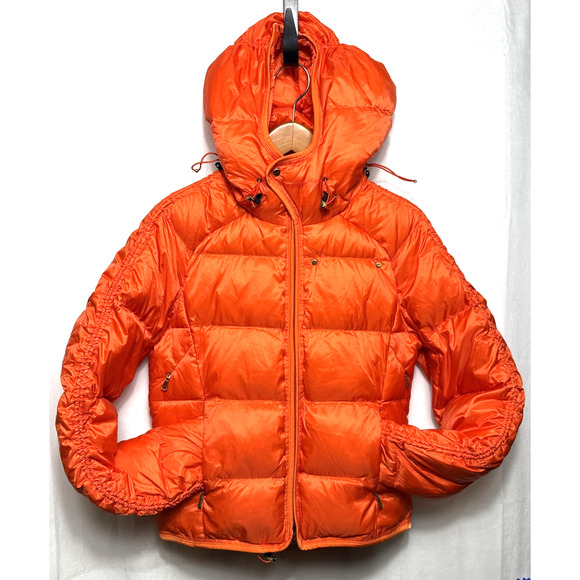 RLX Ski Ralph Lauren Down Puffer Coat Women’s Medium Y2K Neon Orange 2000s Style - Picture 1 of 13